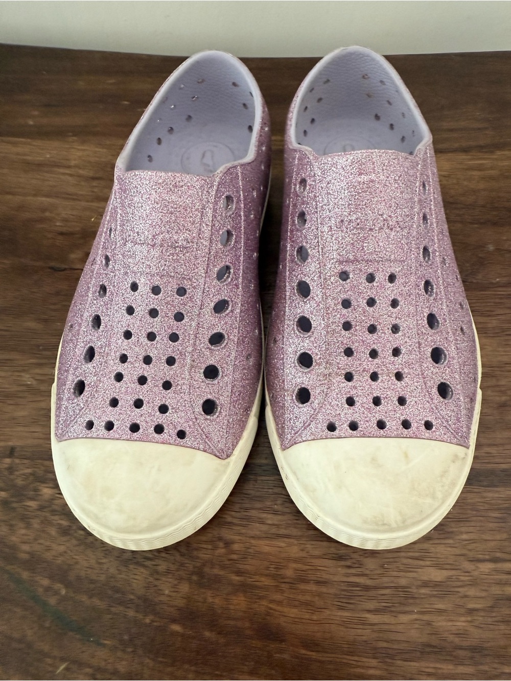 Native Girl's Glitter Slip-On Shoes - Purple